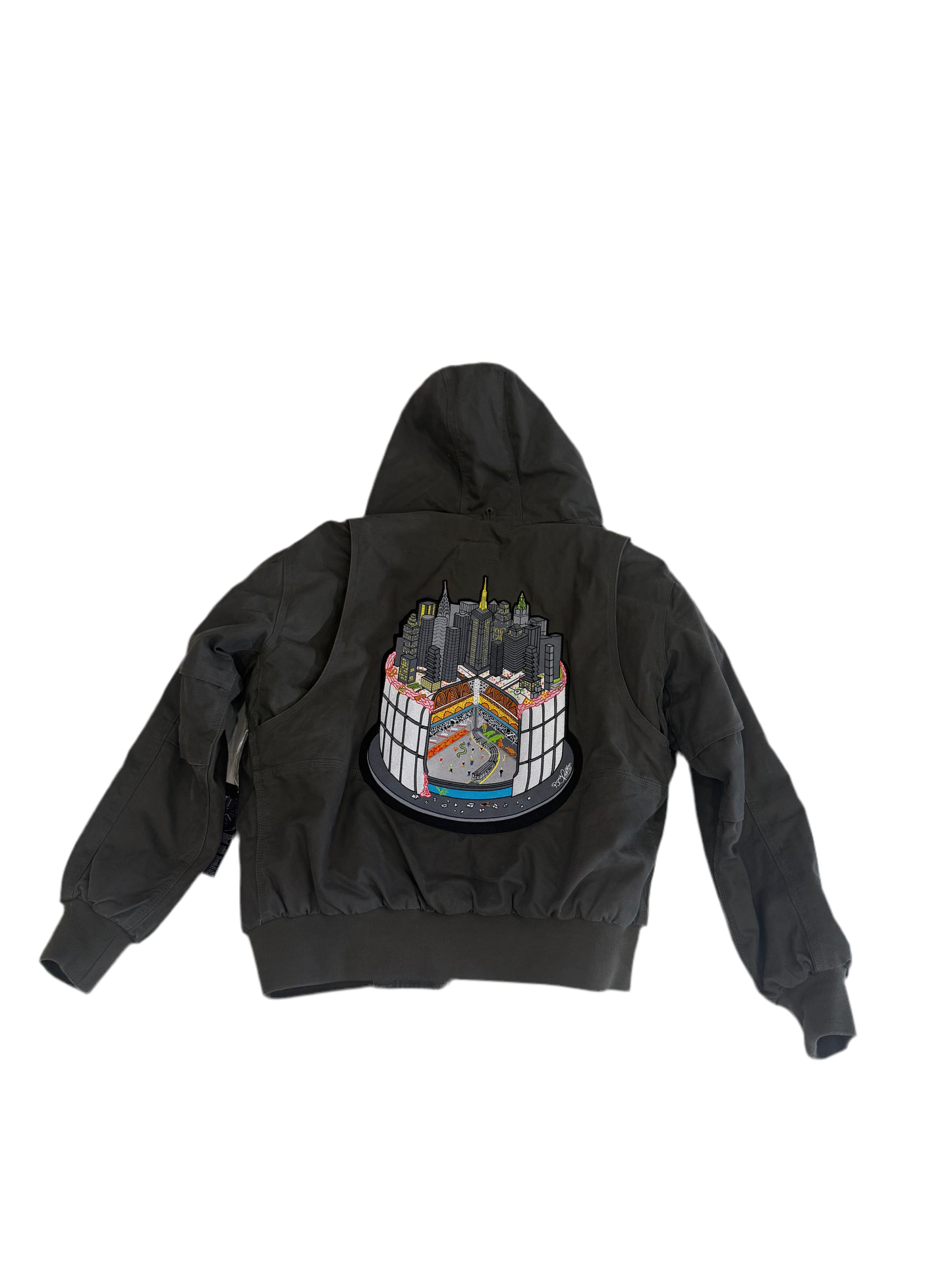 Layer Cake of New York heavyweight cotton canvas 12 oz. metal zipper hooded weather resistant jacket