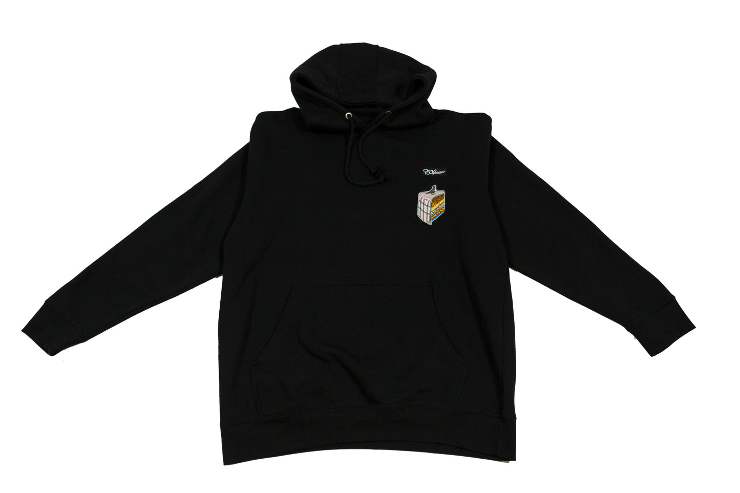 Layer Cake of New York embroidered 10 oz. pullover black hoody