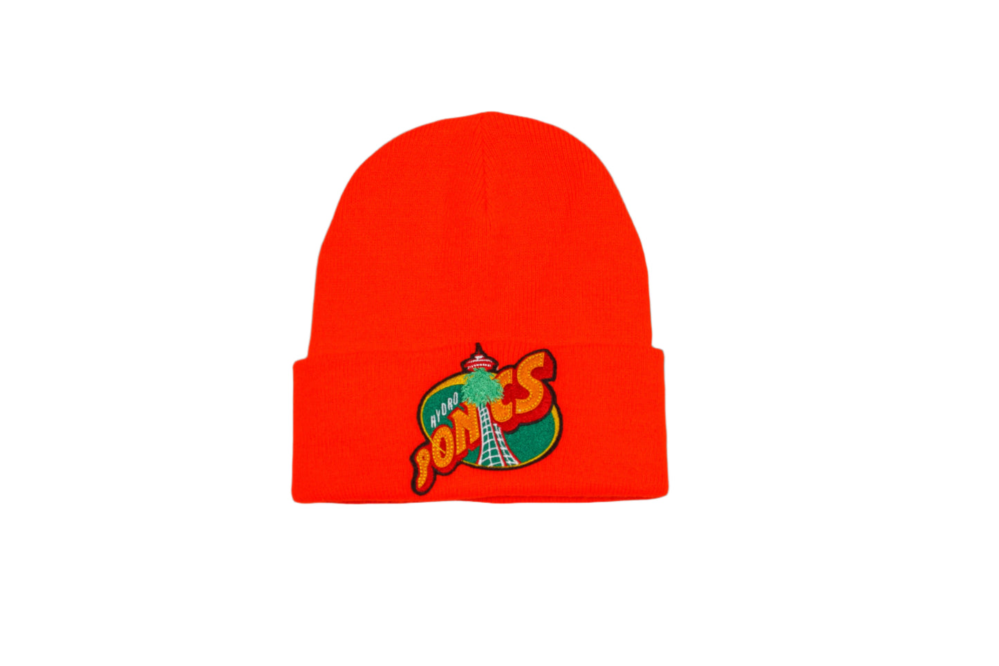 Hydroponics bright orange beanie