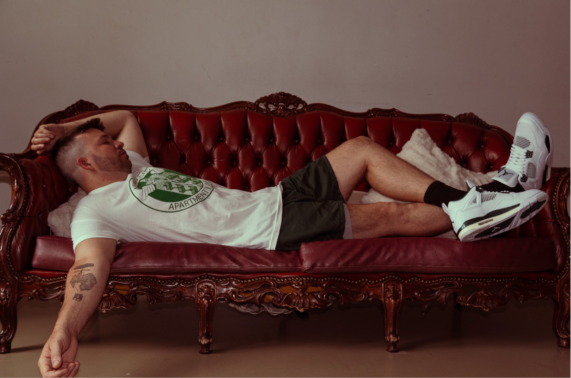 Apartments & Inflation screenprinted white tee