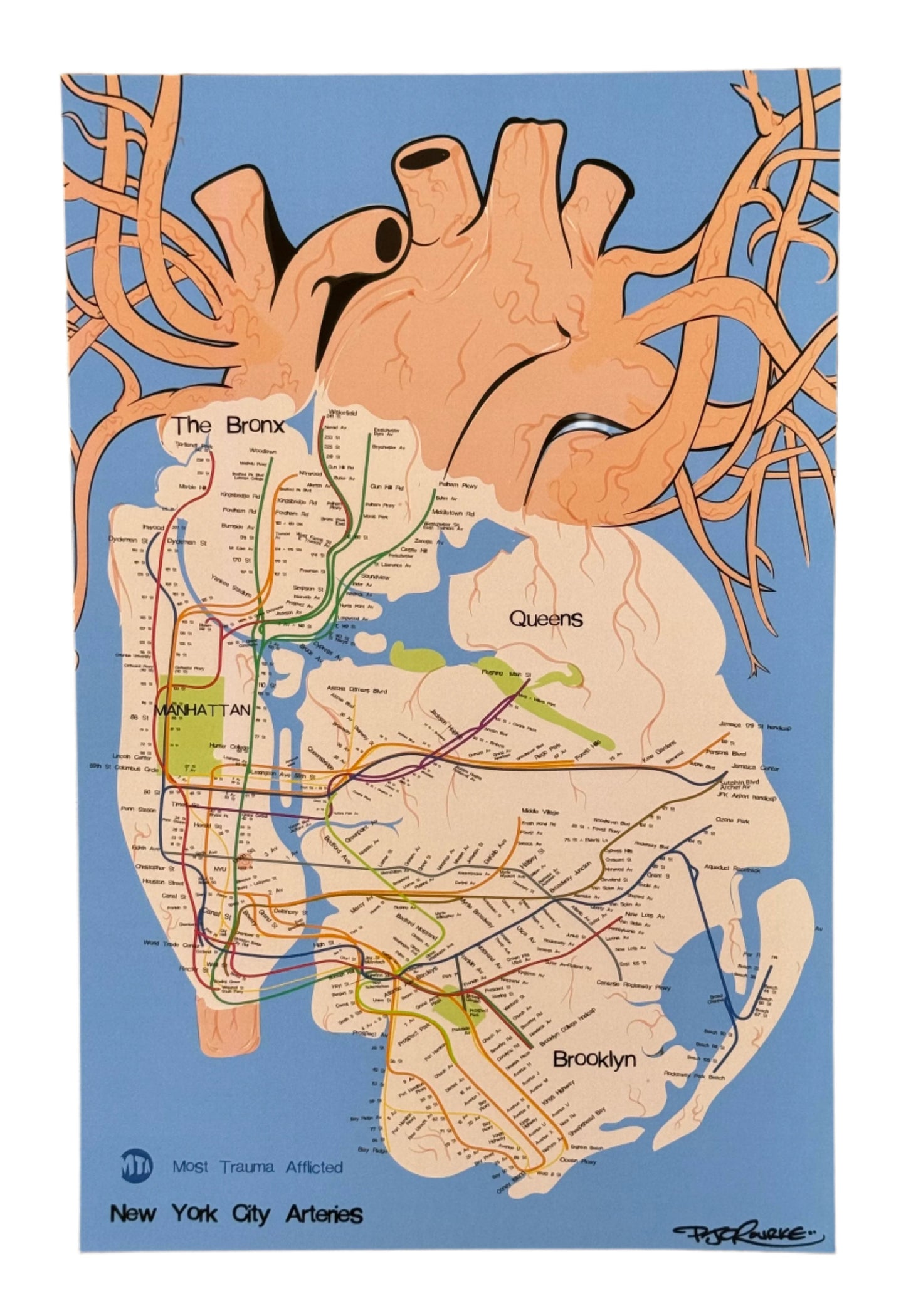 New York City Arteries print