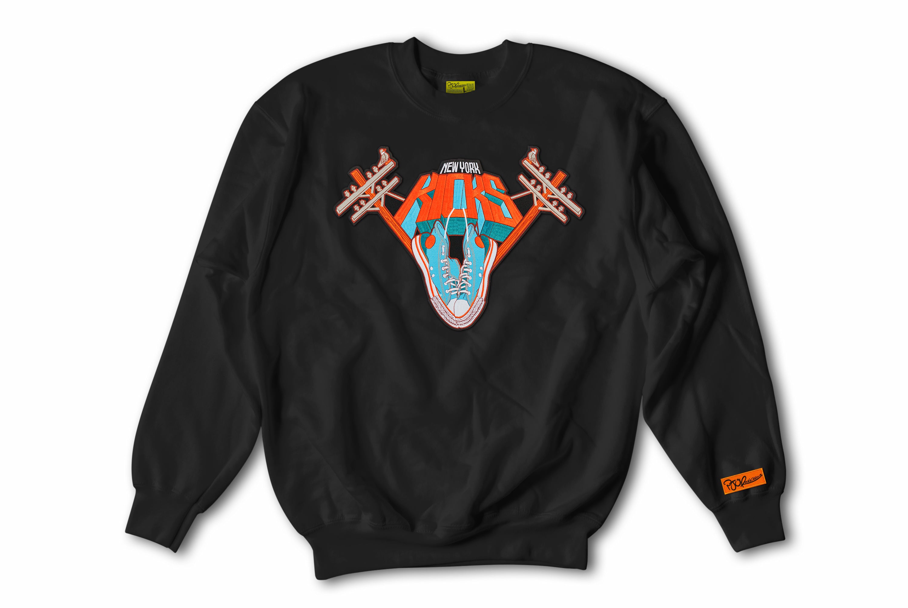 New York Kicks Patch on Black Crewneck