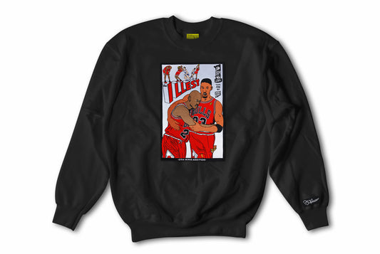 The Illest hand sewn embroidery jet black crewneck