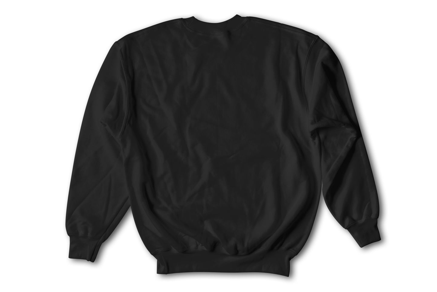 The Yellow Subway Line hand sewn embroidery jet black crewneck