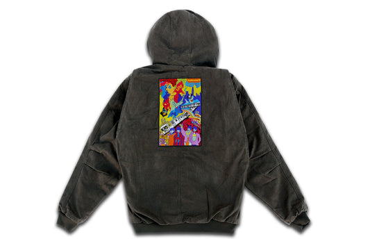 The Yellow Subway Line hand sewn embroidery black highland heavyweight metal zipper hooded weather resistant jacket