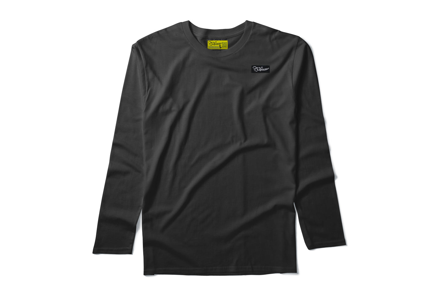 The Yellow Subway Line heat pressed long sleeve black tee