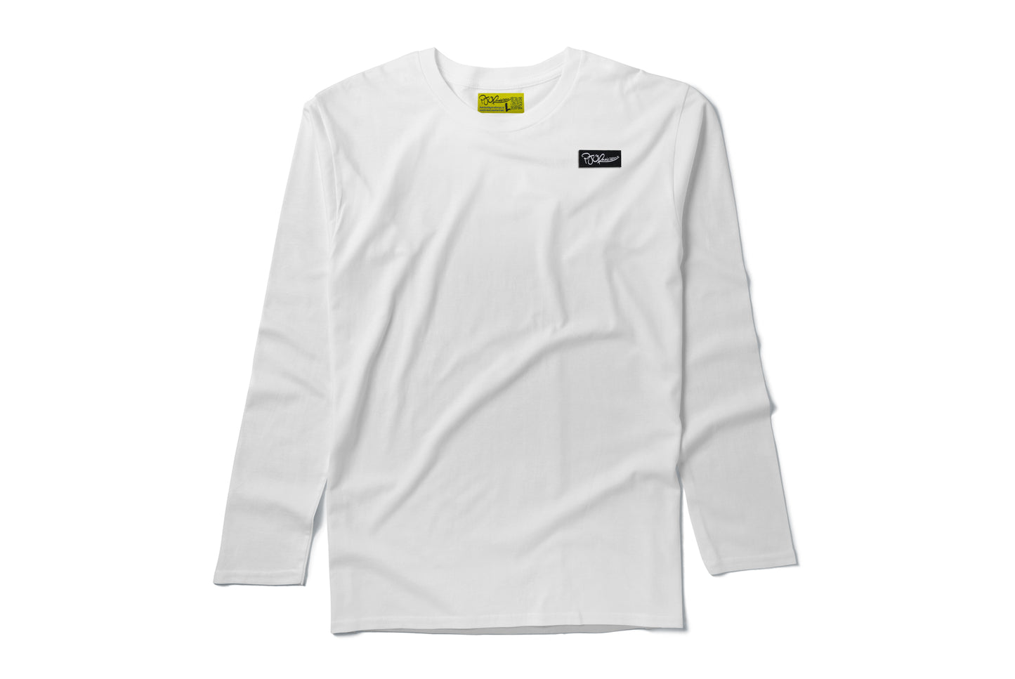The Yellow Subway Line heat pressed long sleeve white tee