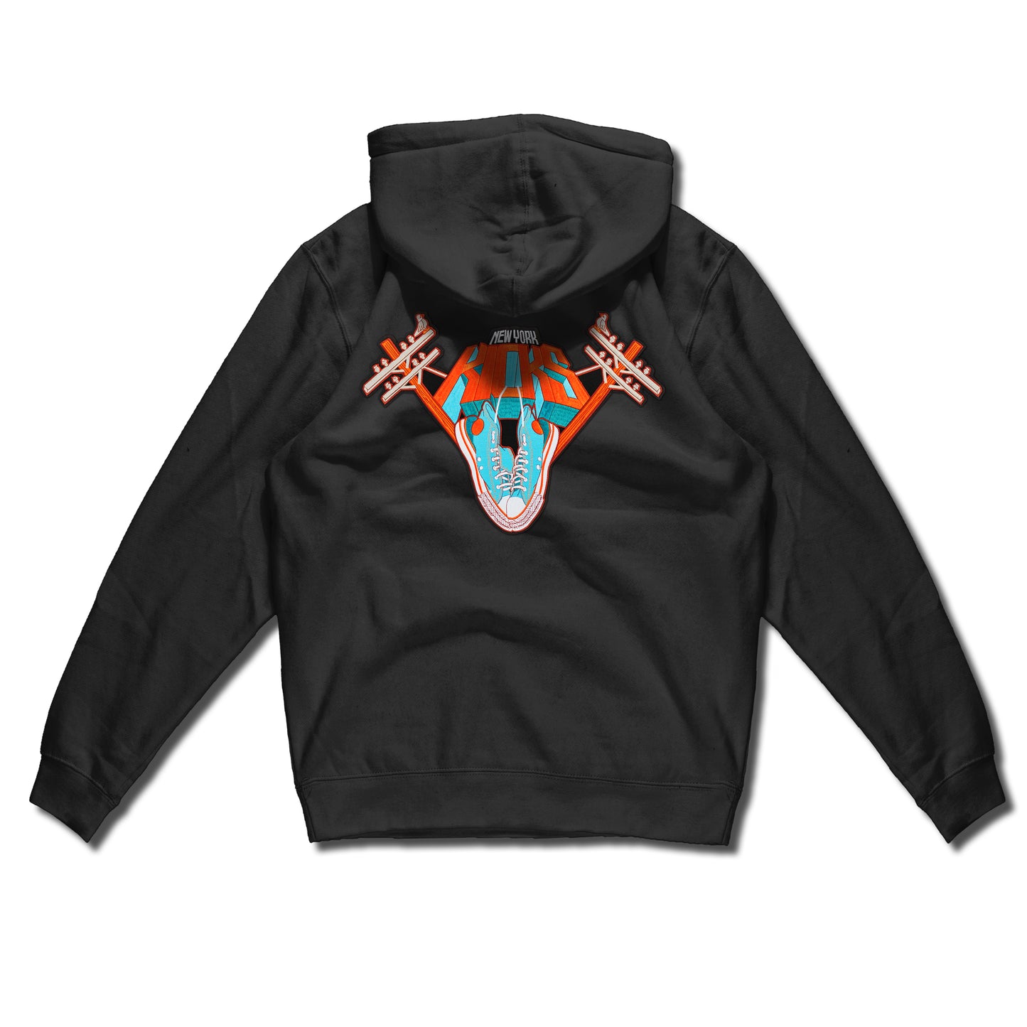New York Kicks hand sewn embroidery on pullover hoody
