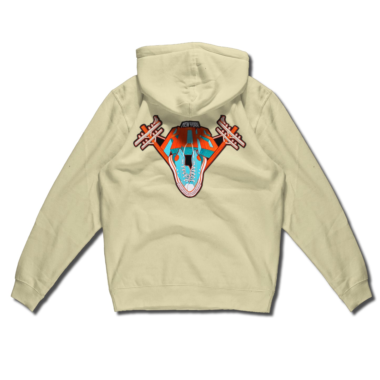 New York Kicks hand sewn embroidery on pullover hoody