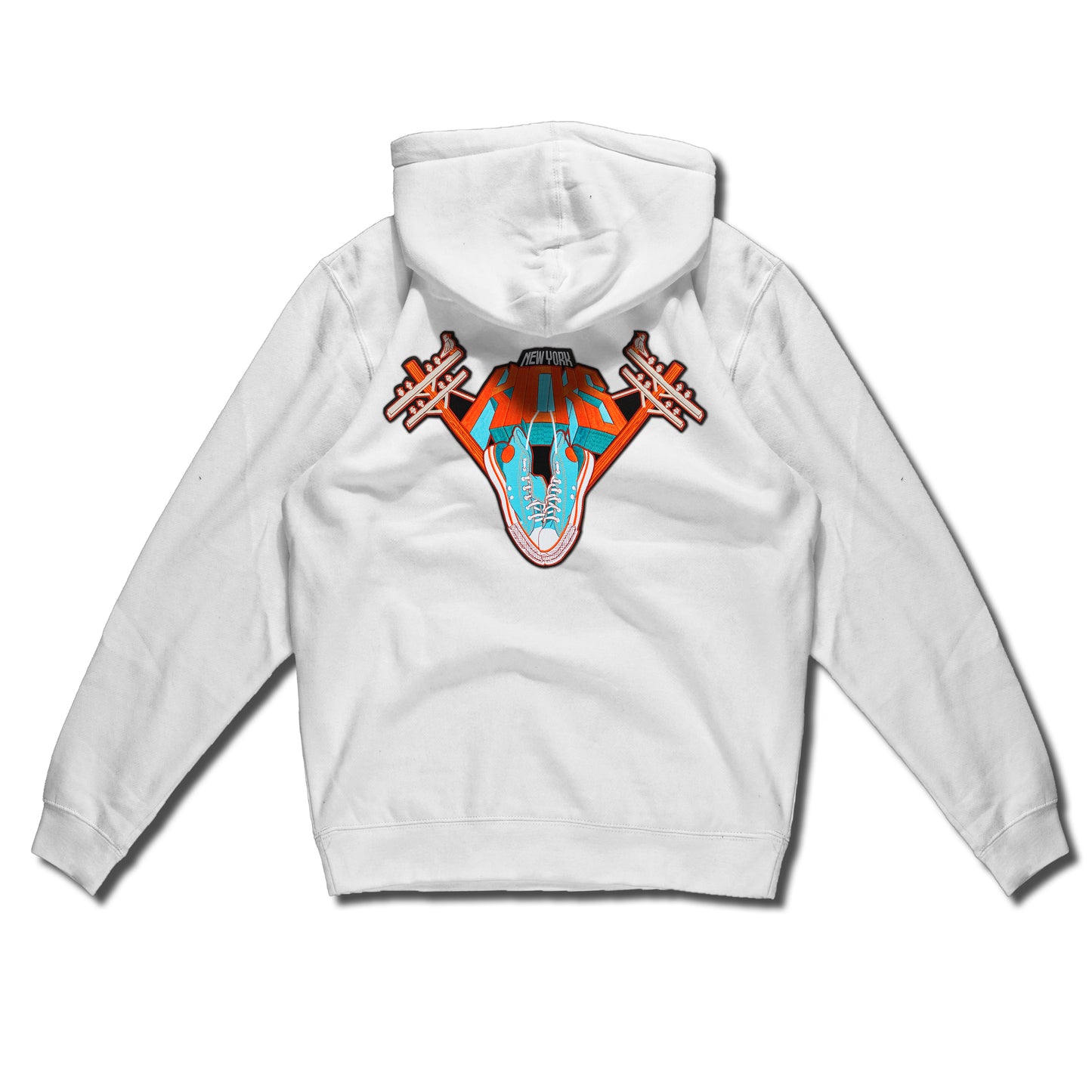 New York Kicks hand sewn embroidery on pullover hoody