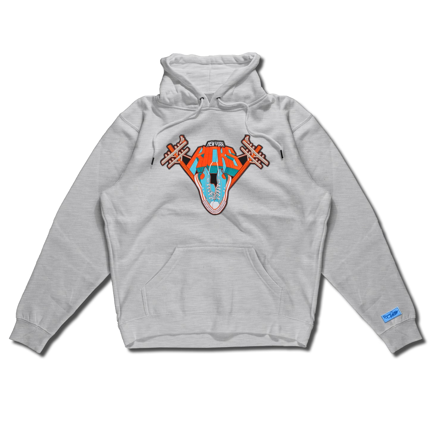 New York Kicks hand sewn embroidery on pullover hoody
