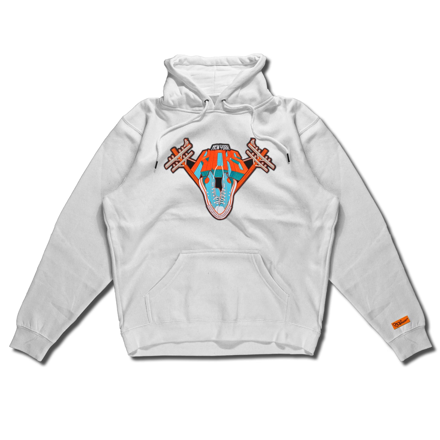 New York Kicks hand sewn embroidery on pullover hoody