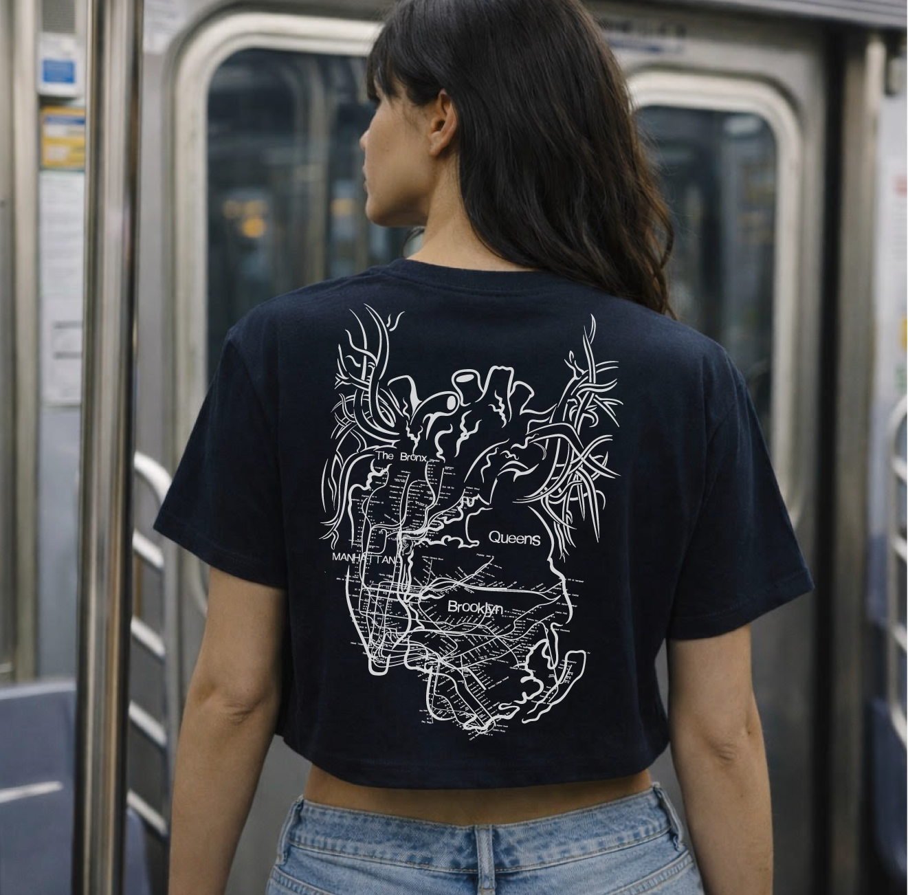 New York City Arteries Crop Tee