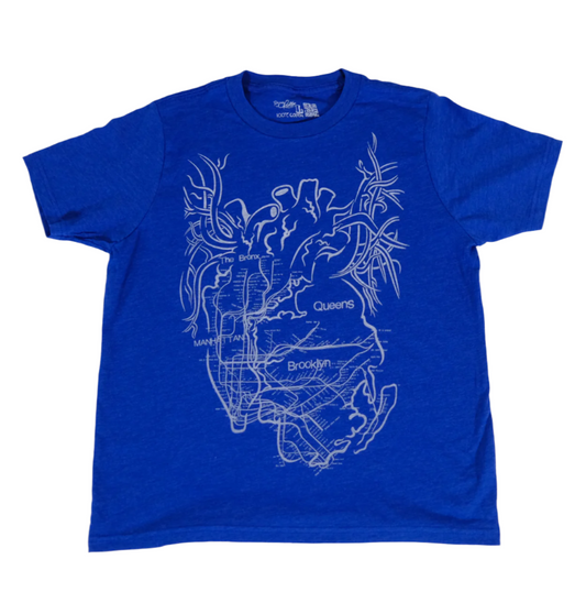 New York City Arteries youth royal blue shirt
