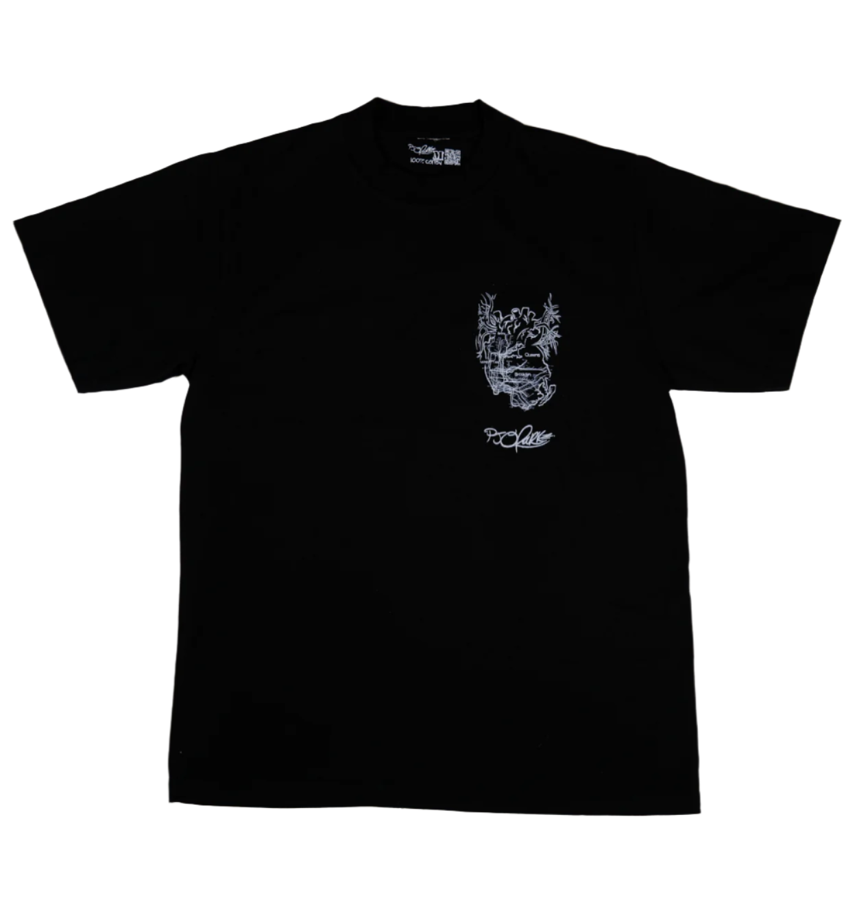 New York City Arteries screenprinted max heavyweight short sleeved black tee