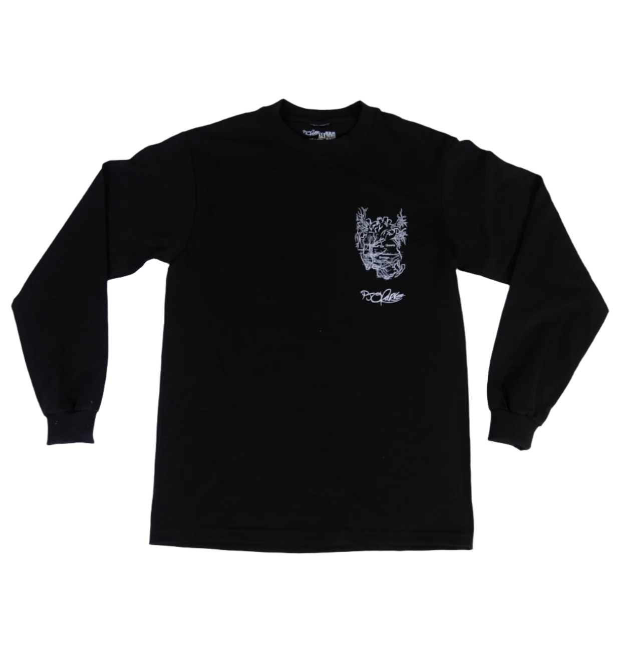 New York City Arteries screenprinted max heavyweight long sleeved black tee