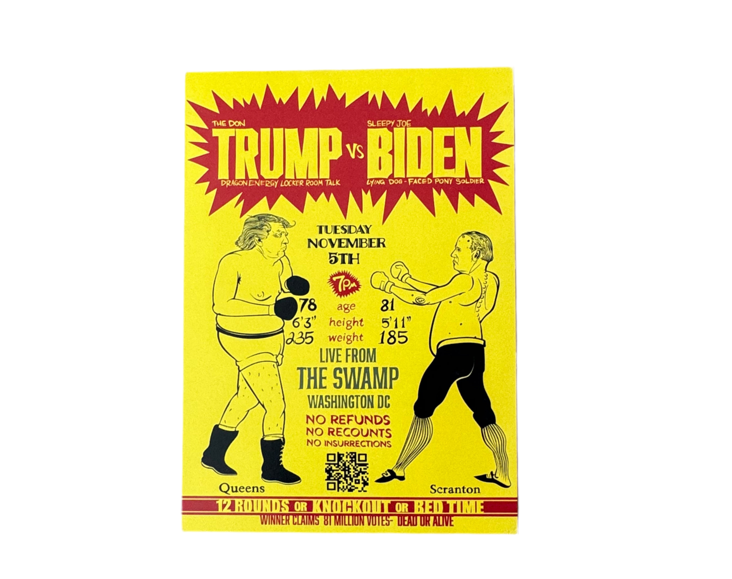 Trump vs. Biden post card