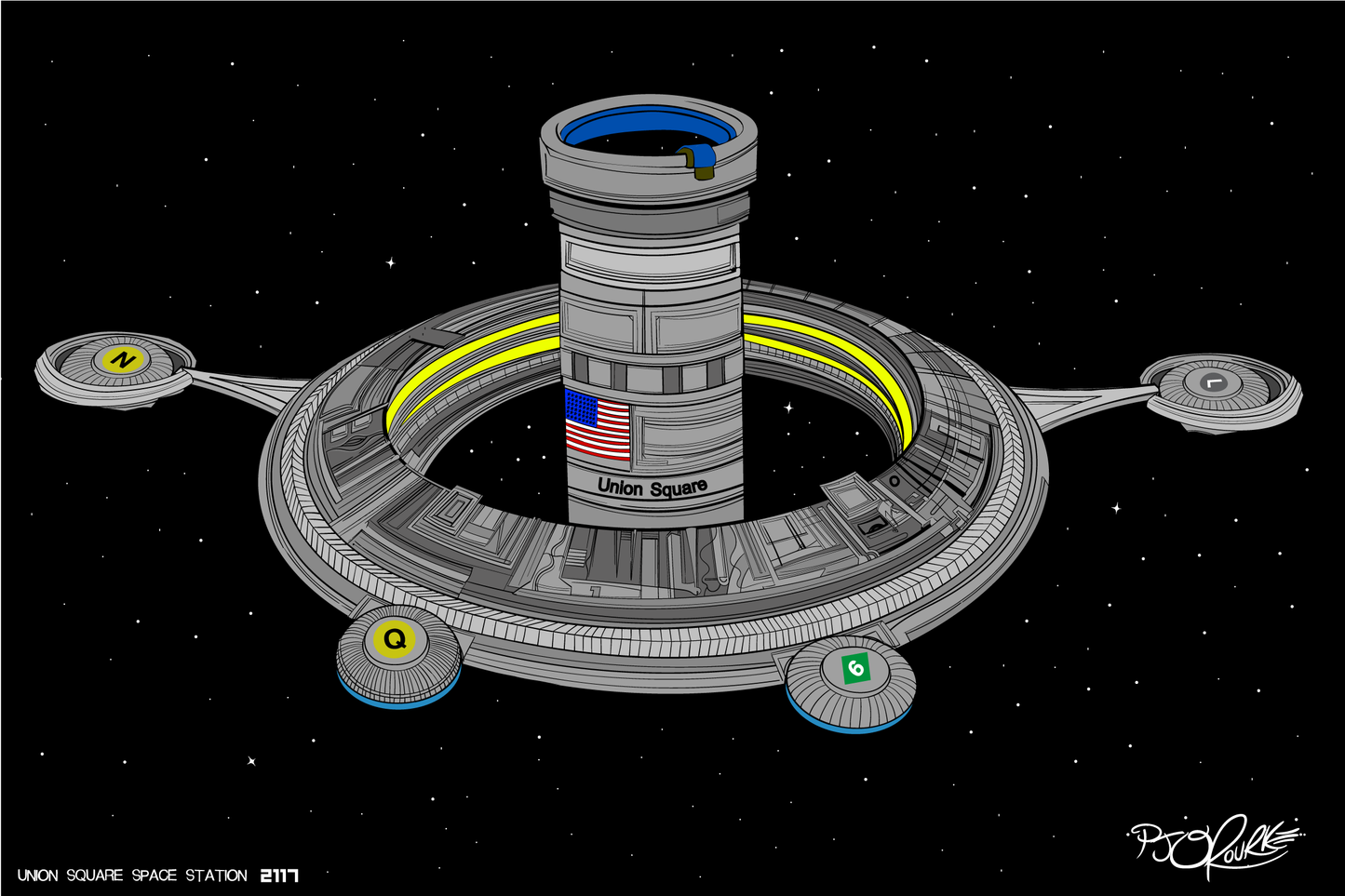 Union Square Space Station 2117 Signed/ Unsigned Prints