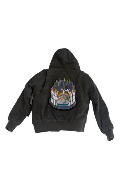 Layer Cake of New York heavyweight cotton canvas 12 oz.  metal zipper hooded weather resistant jacket