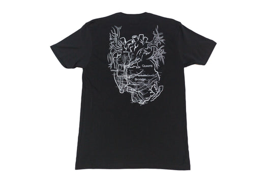 New York City Arteries screenprinted black tee