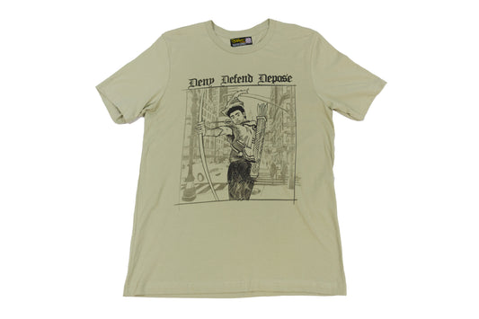 Deny Defend Depose screenprinted thyme tee (1-25 signed)