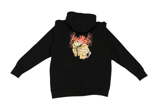 New York City Arteries embroidered 10 oz black pullover hoody