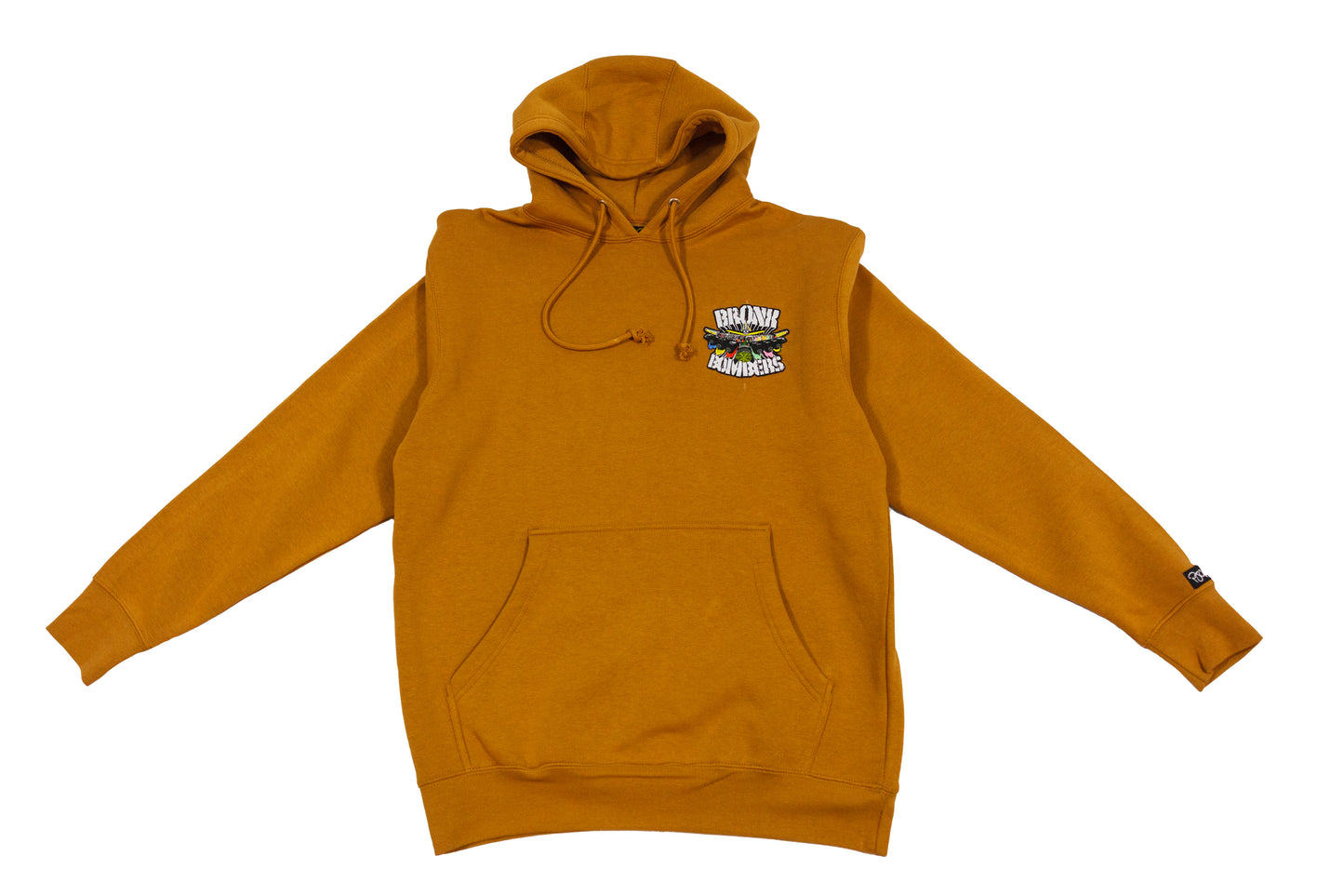 Bronx Bombers embroidered mustard 10 oz pullover hoody