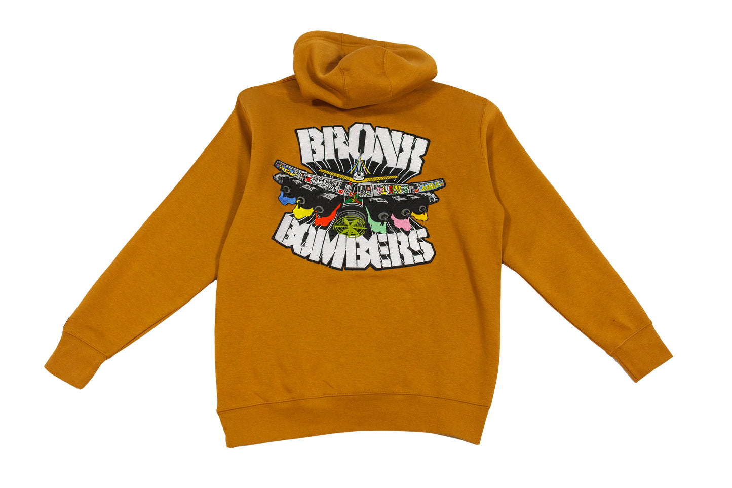 Bronx Bombers embroidered mustard 10 oz pullover hoody