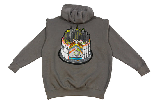 Layer Cake of New York embroidered 10 oz. pullover storm grey hoody