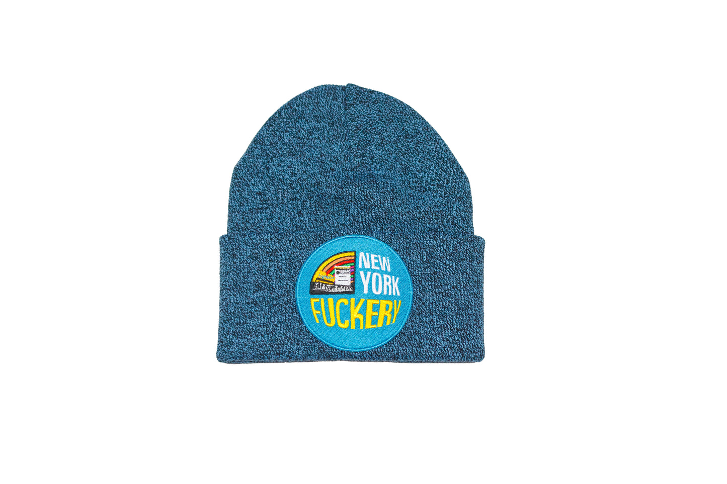 New York Fuckery blue blackout beanie