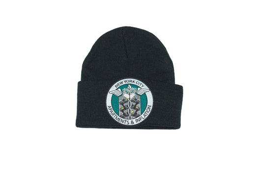 Apartments & Inflation black beanie