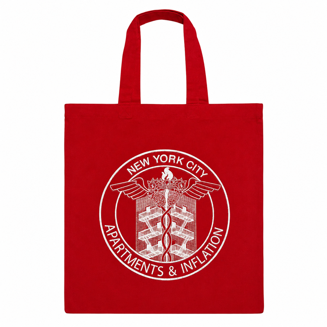 Apartments & Inflation Red Tote