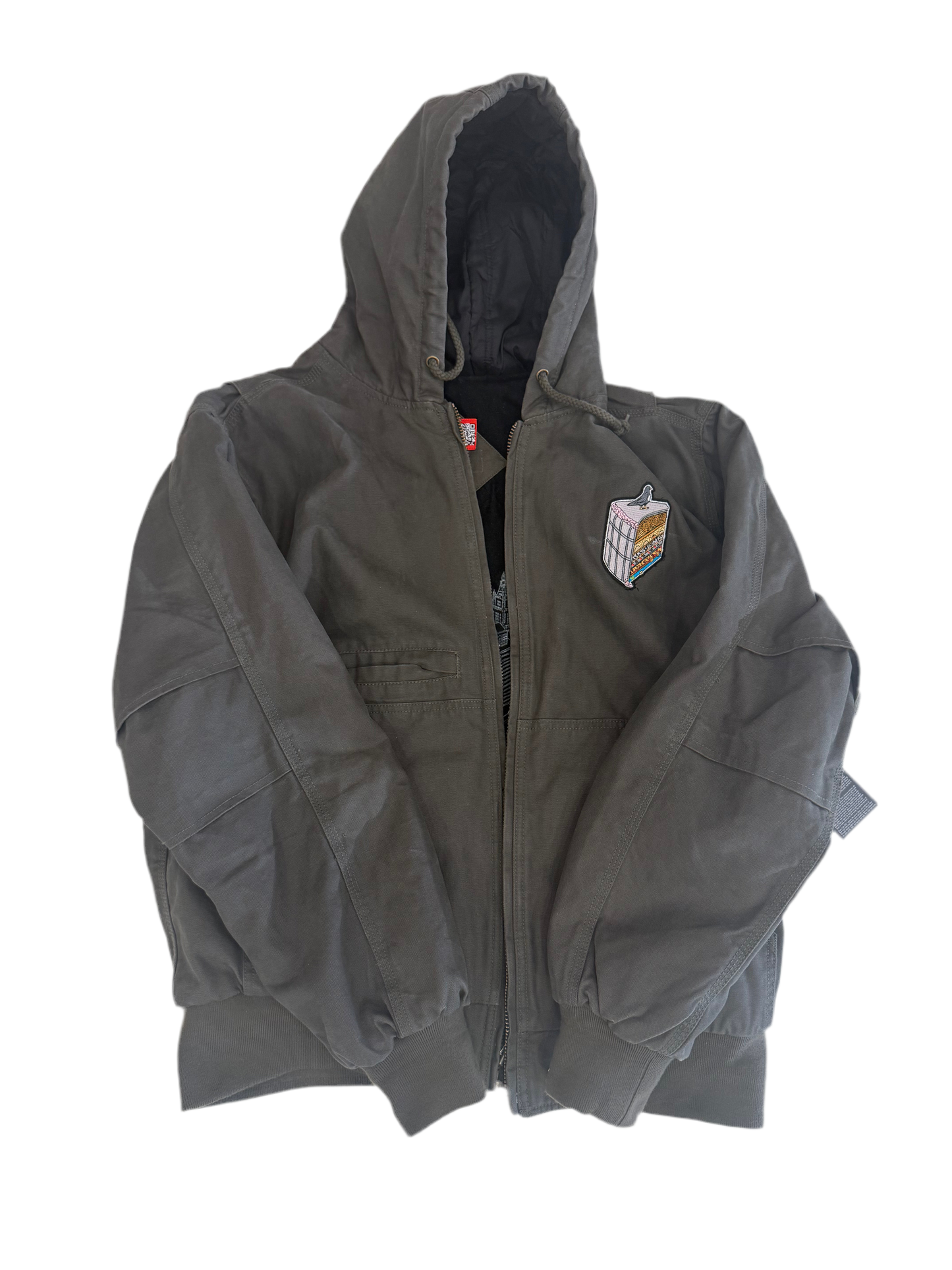 Layer Cake of New York heavyweight cotton canvas 12 oz.  metal zipper hooded weather resistant jacket