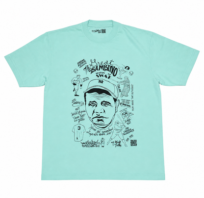 The Great Bambino Powder Blue/ Navy ink Heavyweight Tee