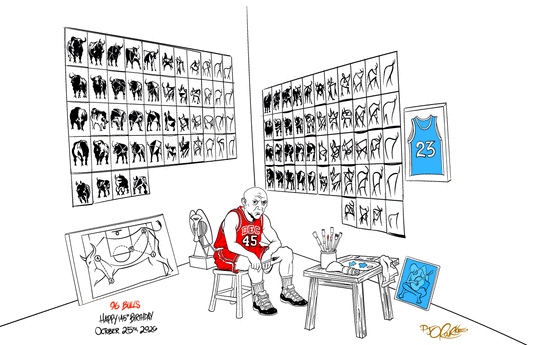 96 Bulls Print