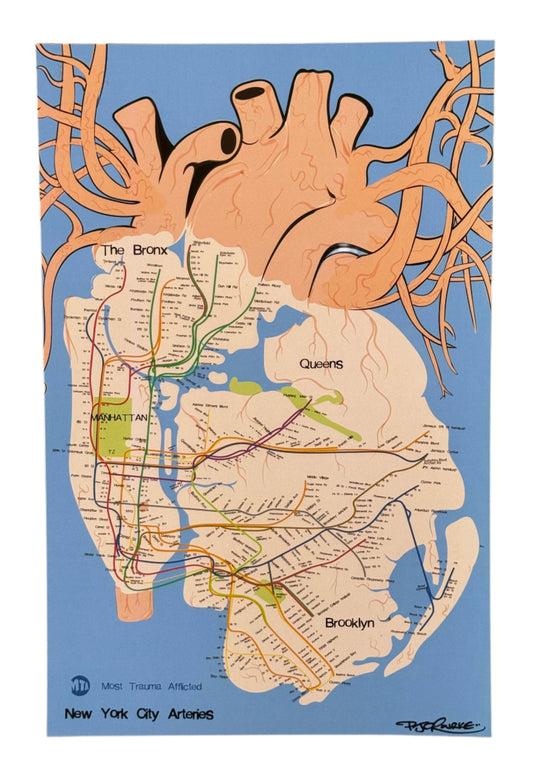 New York City Arteries print