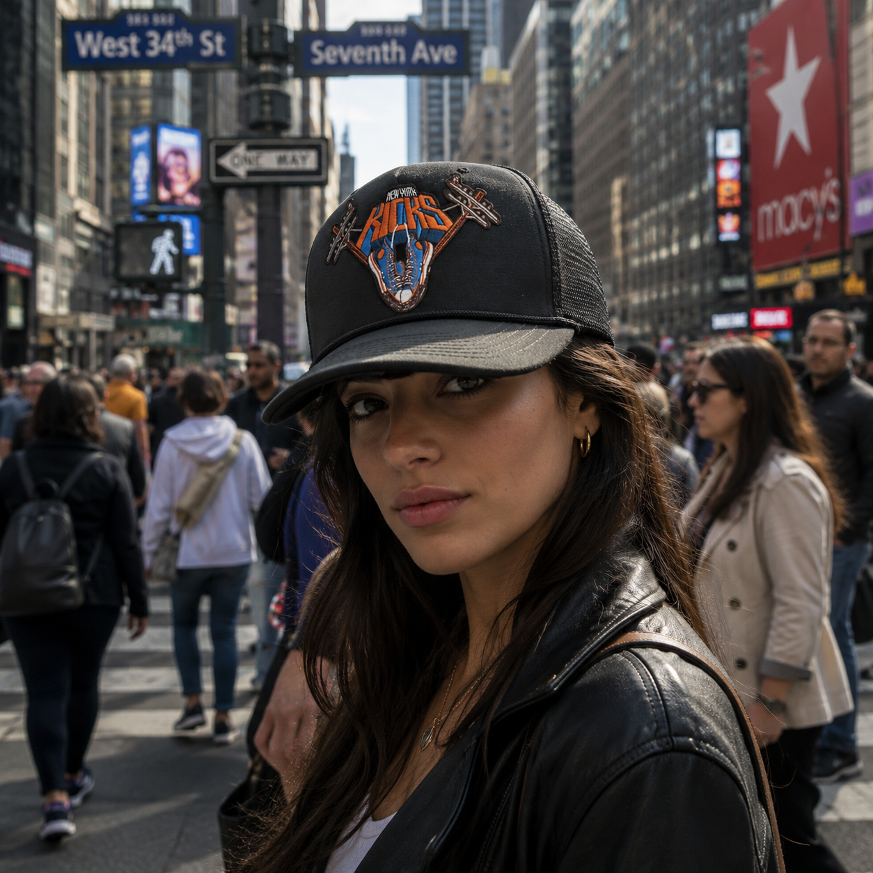 New York Kicks Trucker Hat Black