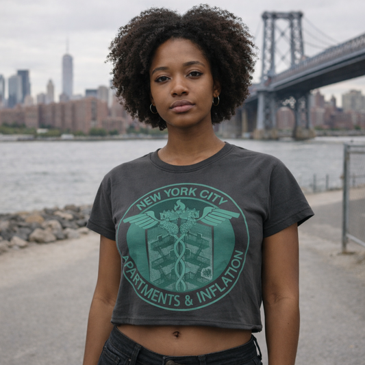 Apartments & Inflation Dark Grey Crop Tee