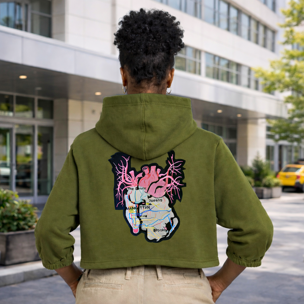 New York City Arteries Crop Hoody