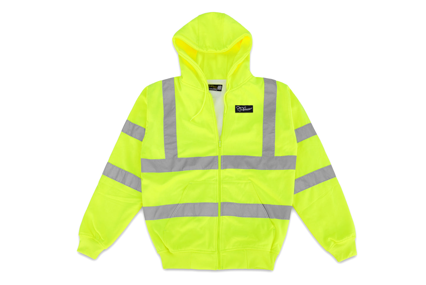A-Bomb Shell Patch on Hi-Vis Hooded Jacket