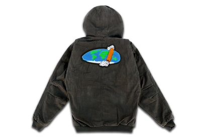 Flat Earth Theory Patch on Highland Hooded Jacket