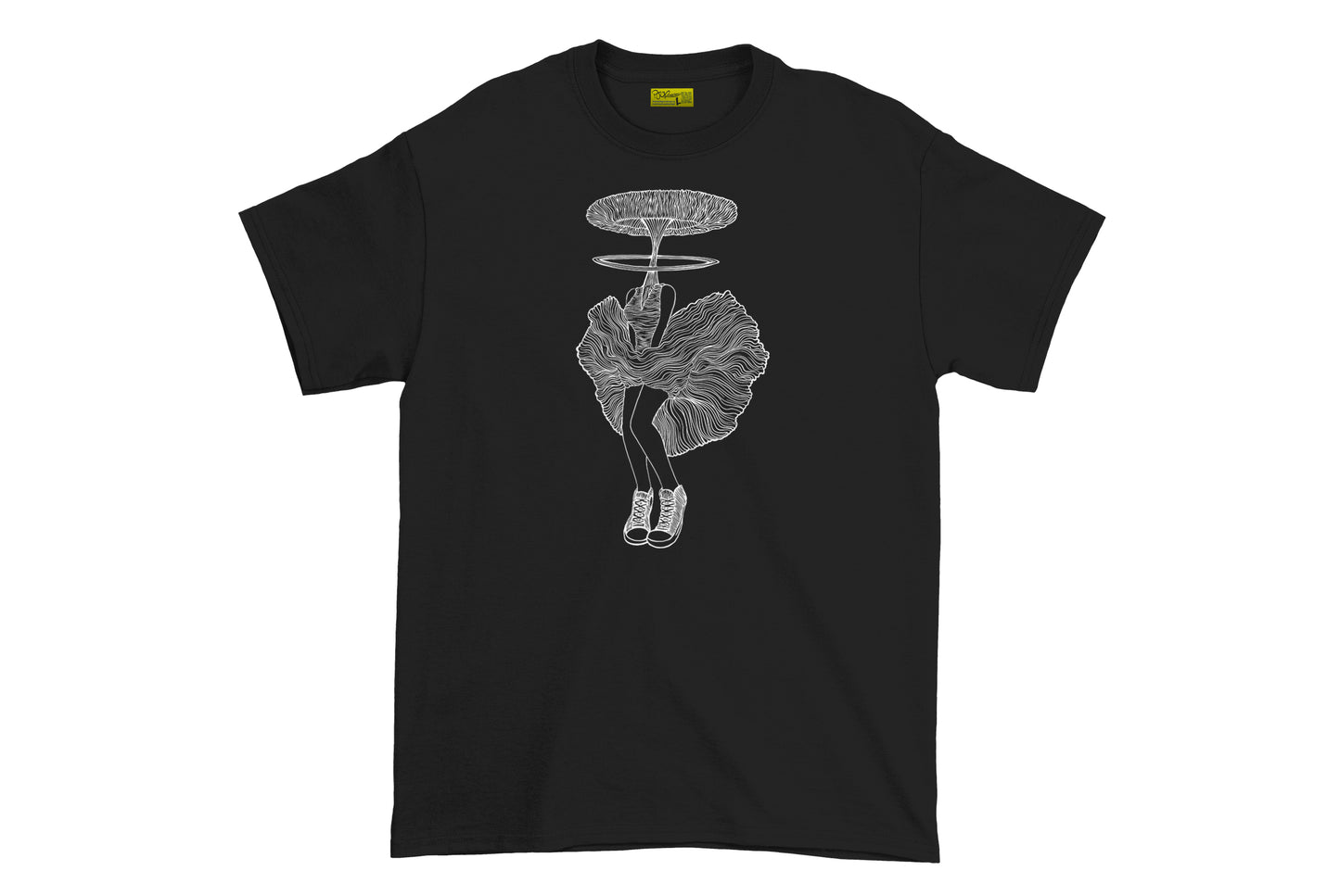 A-Bomb Shell Heat Transfer on Black T-Shirt