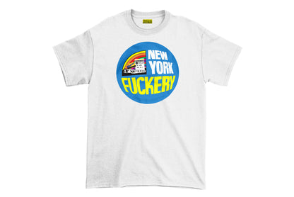 New York Fuckery Heat Transfer on White T-Shirt