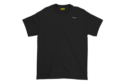 The Yellow Subway Line Heat Transfer on Black T-Shirt