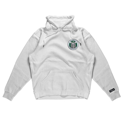 Apartments & Inflation Patch on White Hoodie