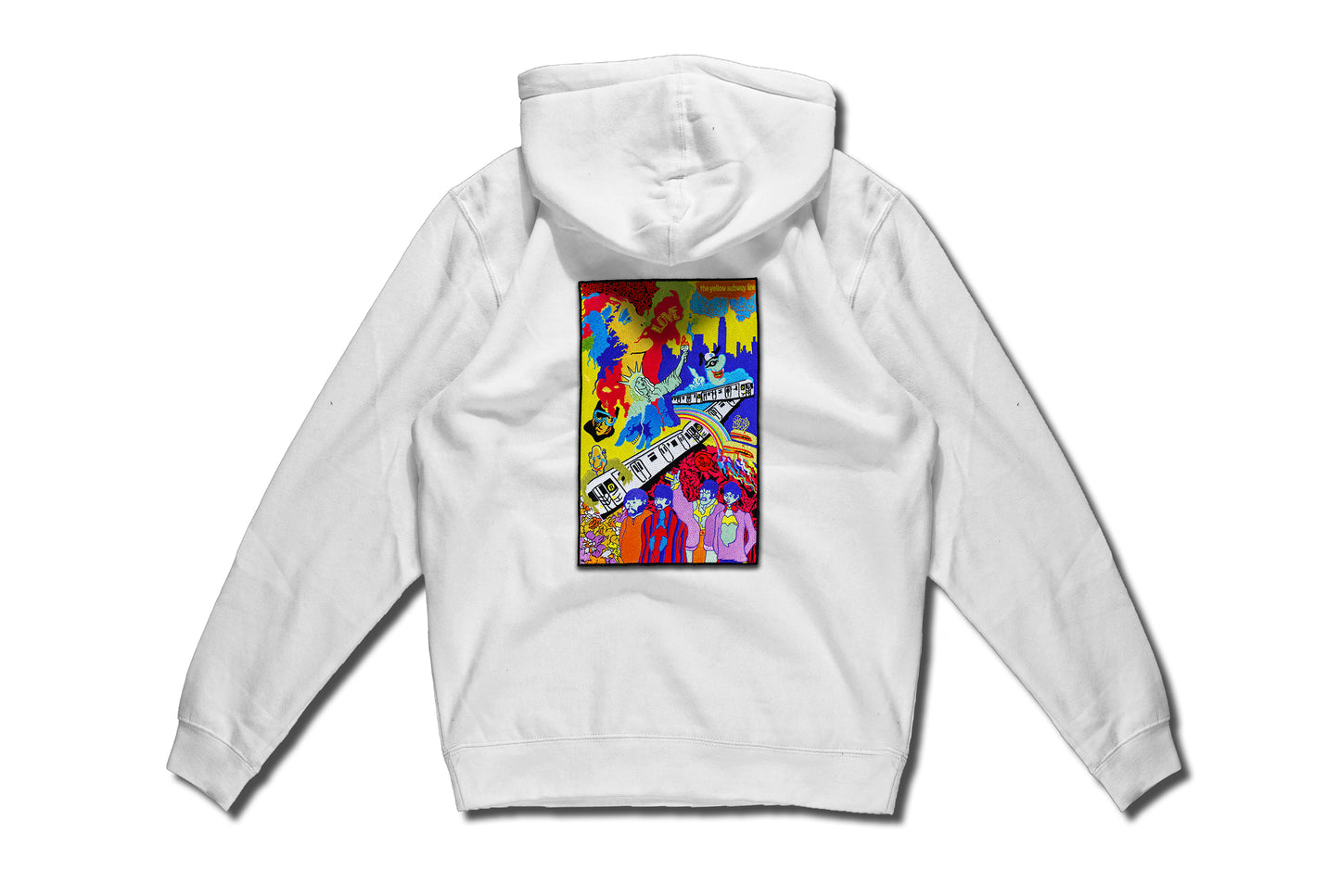 The Yellow Subway Line Patch on White Hoodie