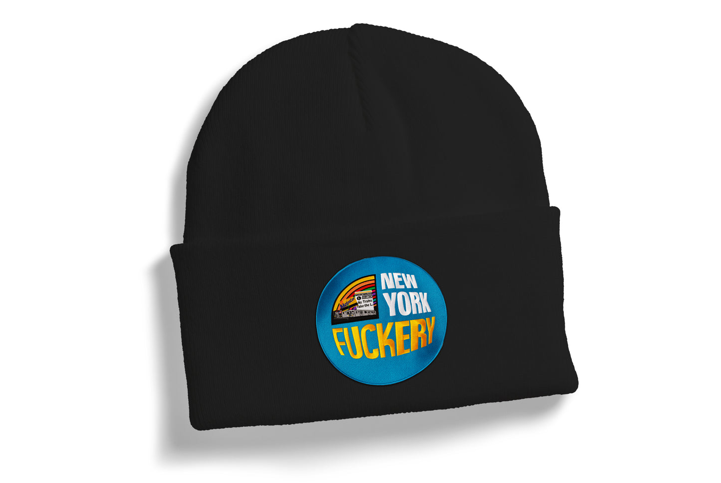 New York Fuckery Patch on Black Beanie