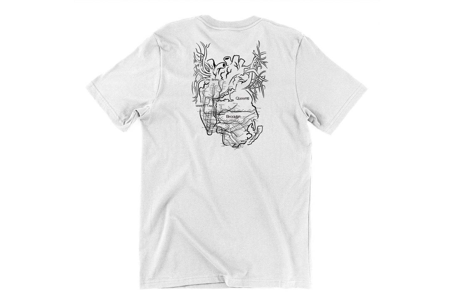 Arteries Silk Screen on White T-Shirt