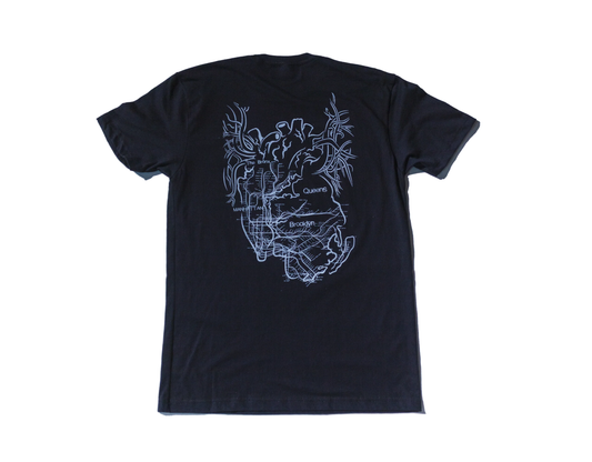 New York City Arteries screenprinted black tee