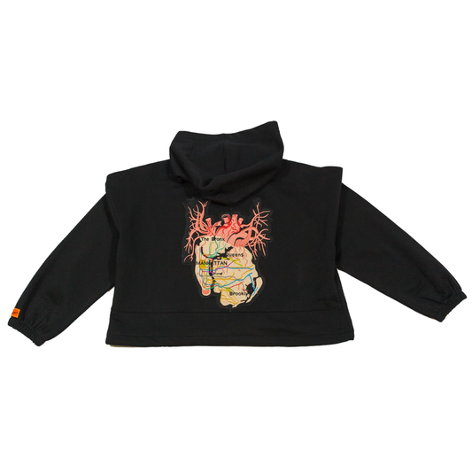 New York City Arteries Crop Hoody